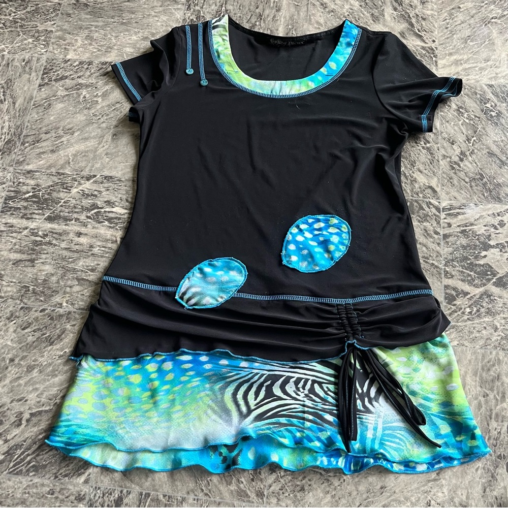 Black and Blue Women's Top